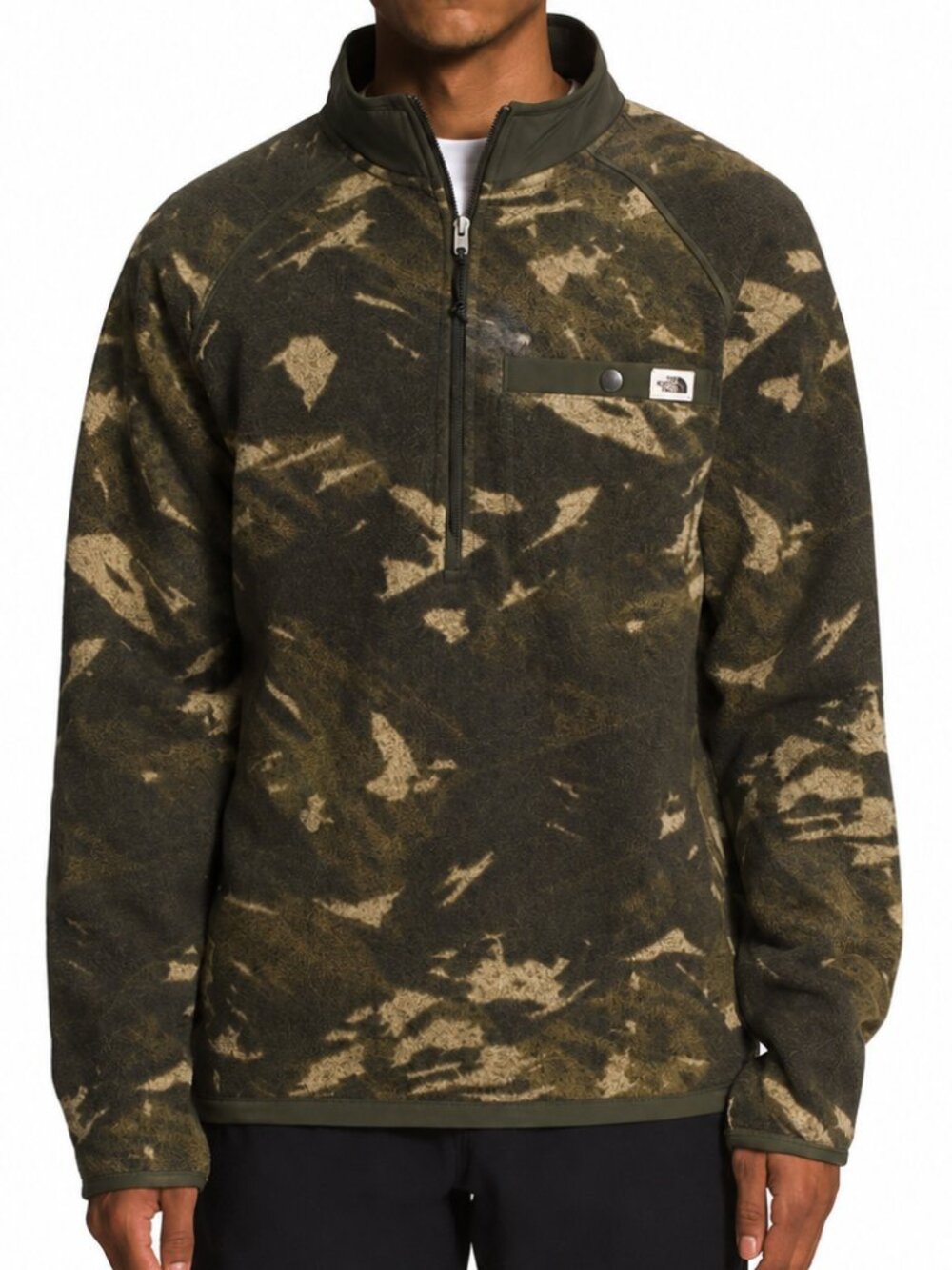THE NORTH FACE Leo Gordon Lyons 1/2 Zip Knit Fleece Sweater Camo Men's Large